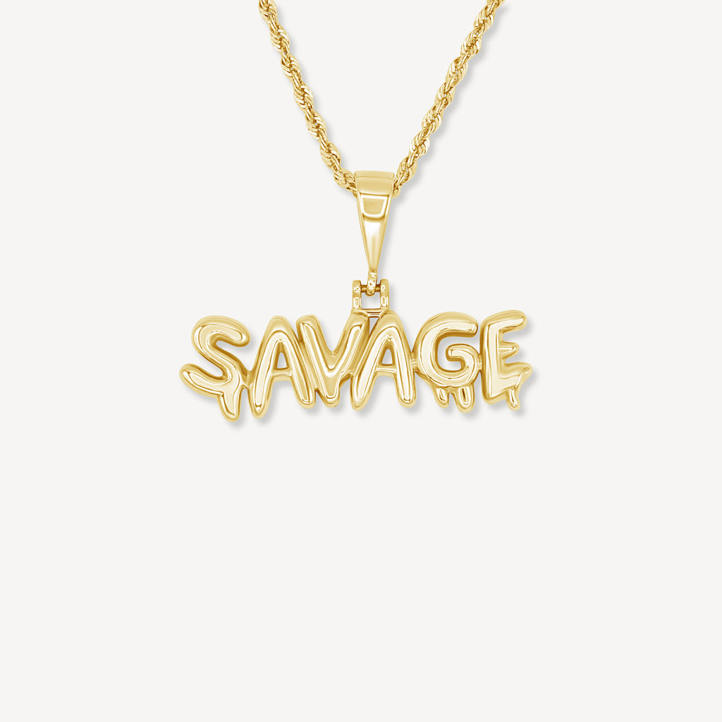 Custom Bubble Gold Name Necklace