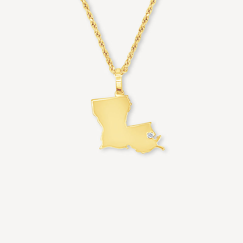 Gold Louisiana State Pendant