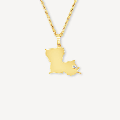 Gold Louisiana State Pendant