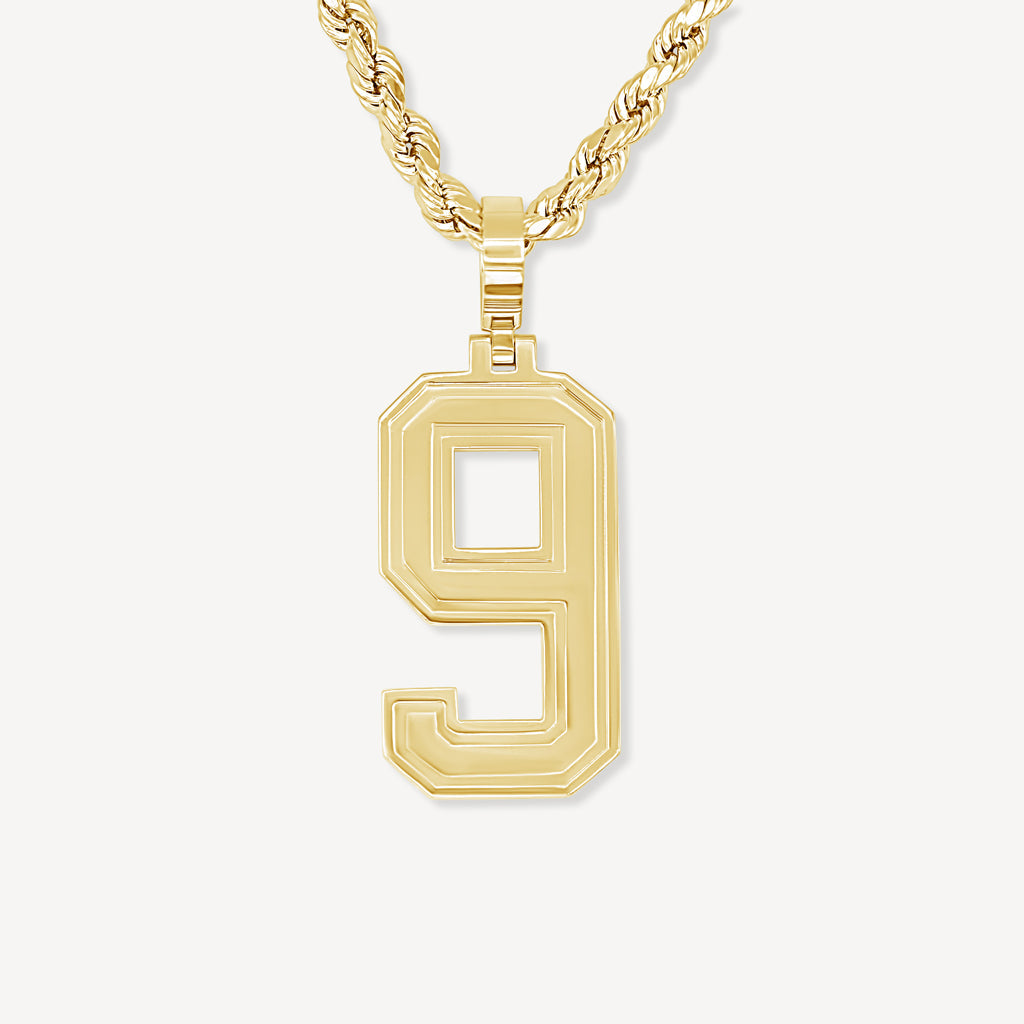Custom Gold Number Necklace