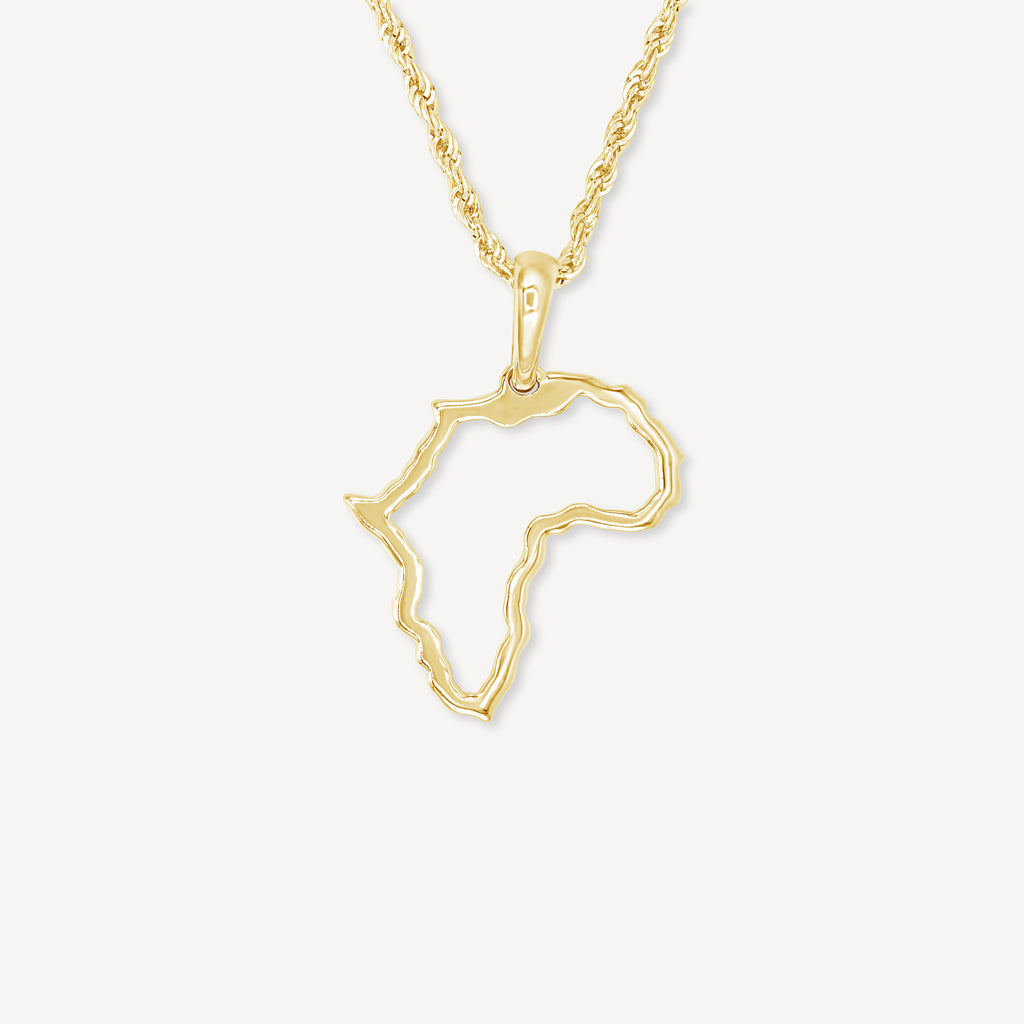 Gold Africa Map Pendant