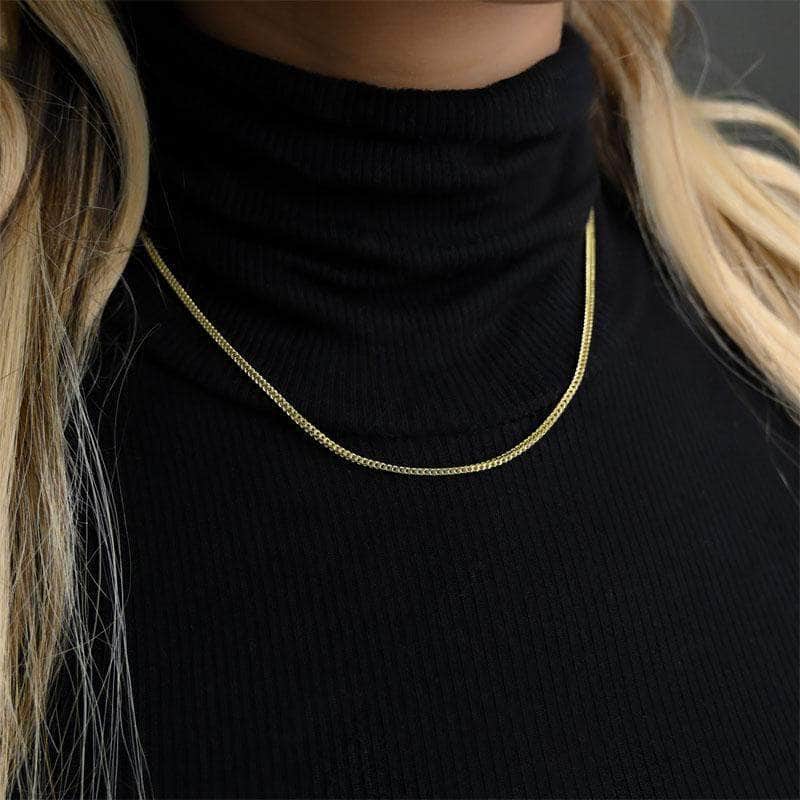 Gold Presidents 10K Gold Chain 20&quot; / 2mm Womens 10k Gold Franco Chain 2mm