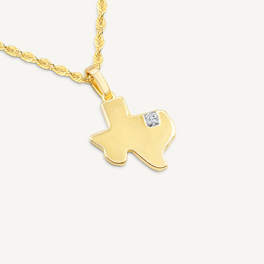 Gold Texas State Pendant