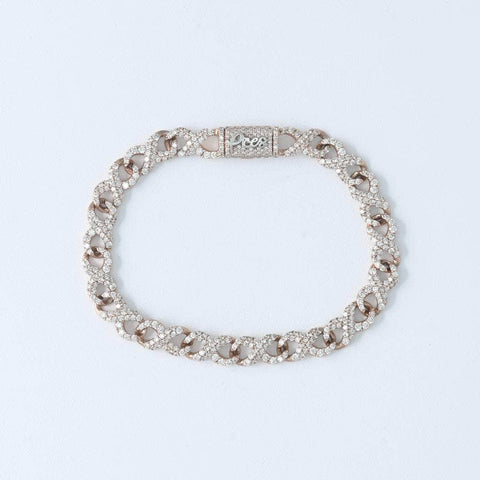 Diamond Infinity Cuban Link Bracelet 7mm - VS